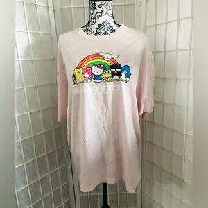 Hello Kitty and Friends Pink Tee Shirt 2XL Sanrio EUC